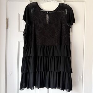 TORRID NWT Black Lace Tiered Top Size 2 (18/20)